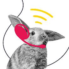 Un lapin qui décroche un appel téléphonique