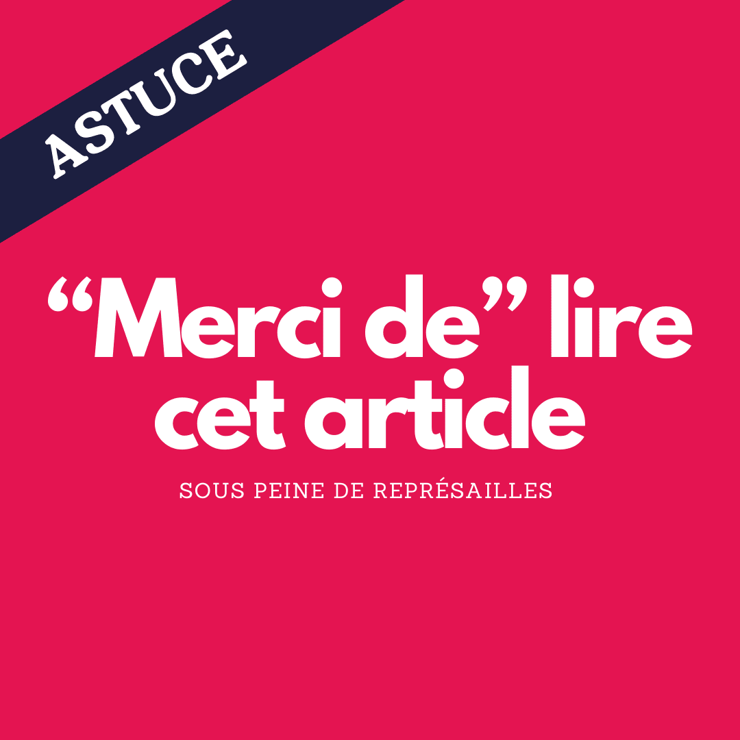 image avec marqué "merci de lire cet article sous peine de représailles" sur un fond rose