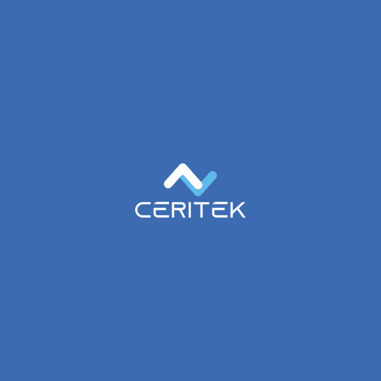 logo de l'entreprise ceritek sur un fond bleu