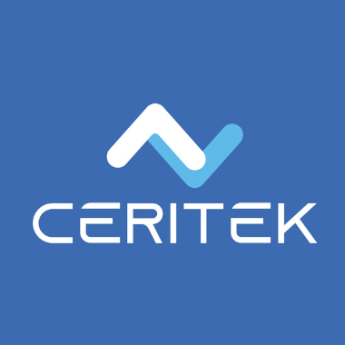 logo de l'entreprise ceritek sur un fond bleu